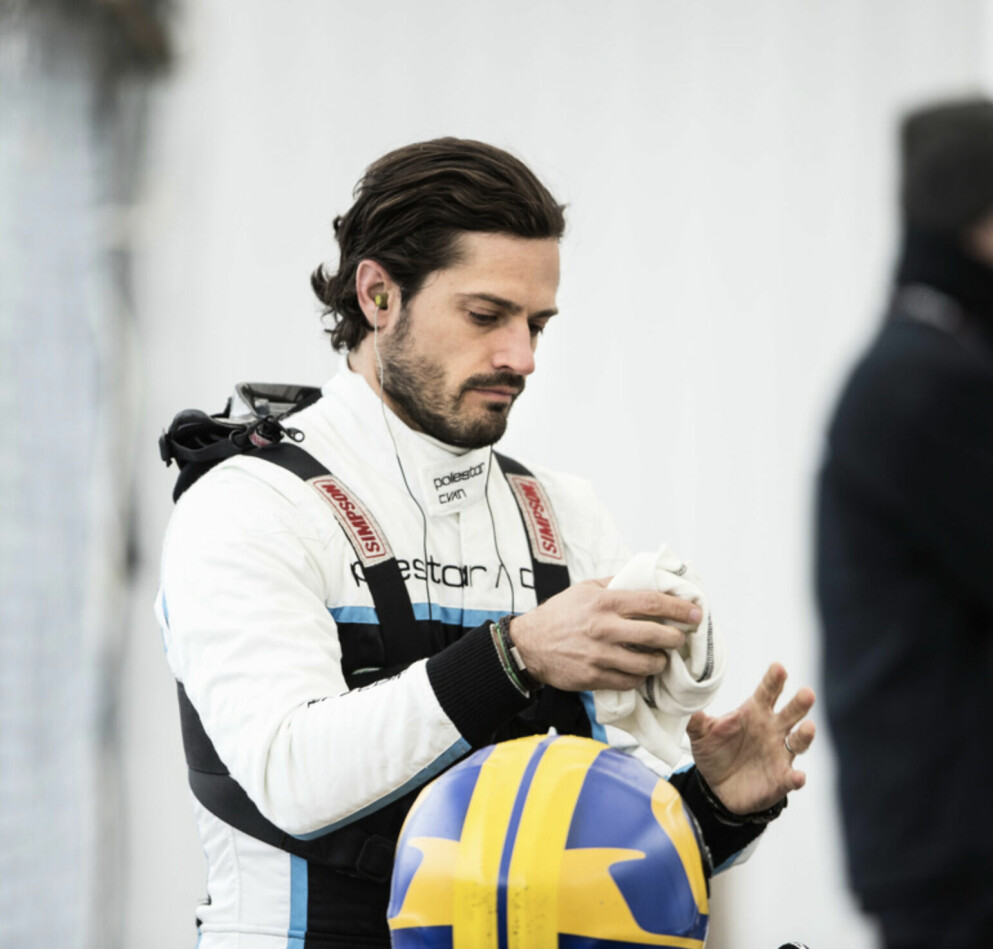 Prins Carl Philip i racingkläder. Prins Carl Philip i racingkläder