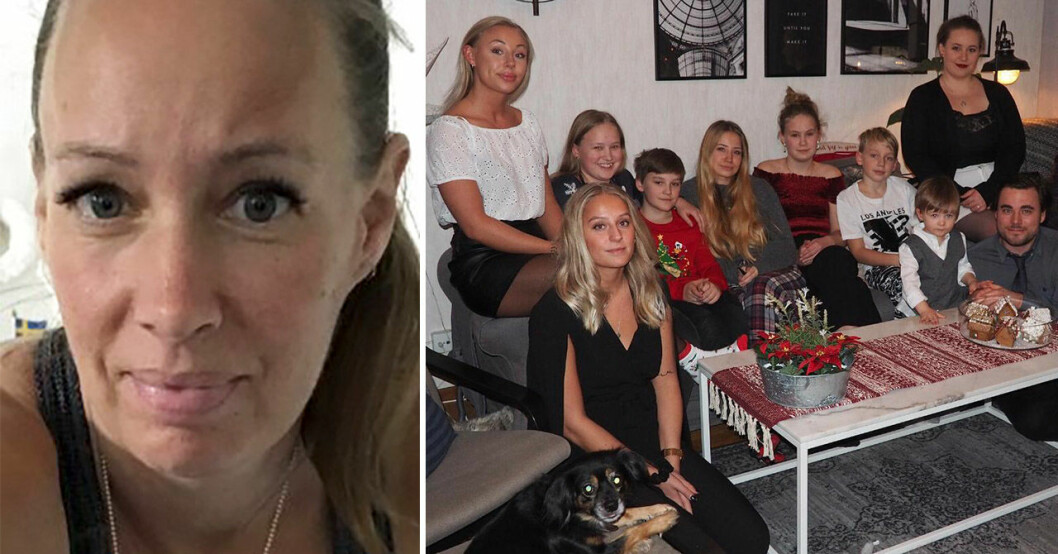 Carola Wetterholm och familjen.