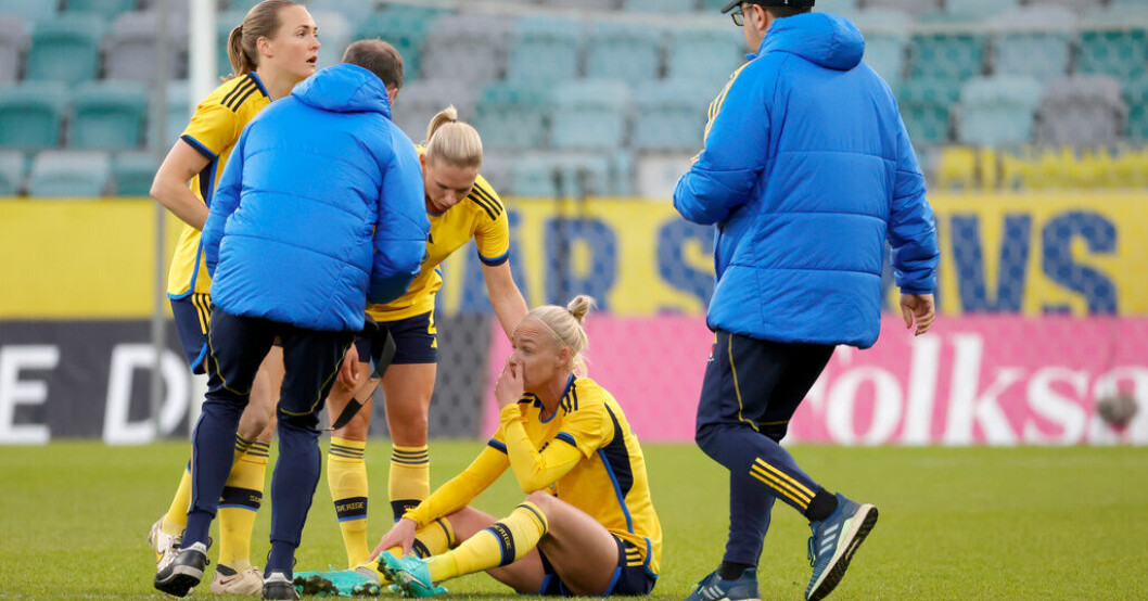 Caroline Seger fick en muskelskada i vaden i landskampen mot Norge. Läkarens besked: Seger vadskadad i VM-genrep