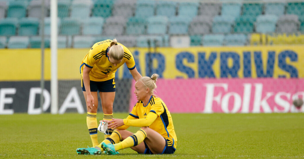 Caroline Seger hann bara vara några minuter på planen innan hon fick bytas ut igen, efter en befarad skada. Slappt försvarsspel mot Norge – Seger skadad