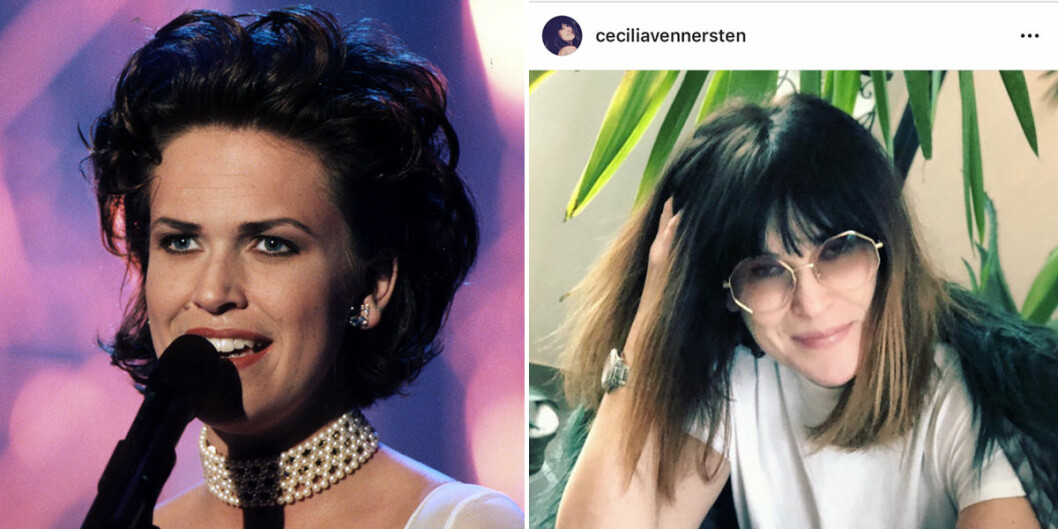 <strong>Foto: TT & Instagram.</strong> Cecilia Vennersten 1995 och i dag. Cecilia Vennersten