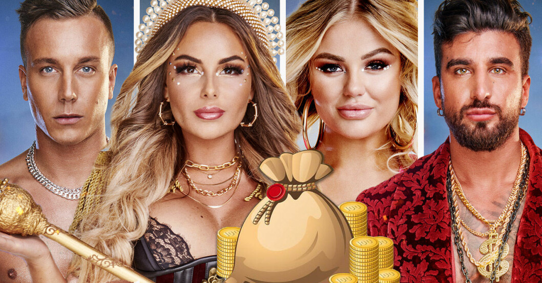 Dennis Kvist, Anna-Lisa Herascu, Julia Markham och Alex D'Rosso i Celebrity Ex on the beach 2020.