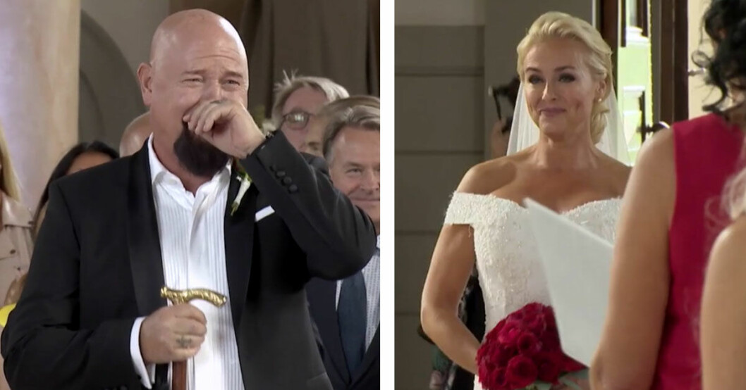 Anders Bagge bryter ihop under bröllopet med Johanna Lind.
