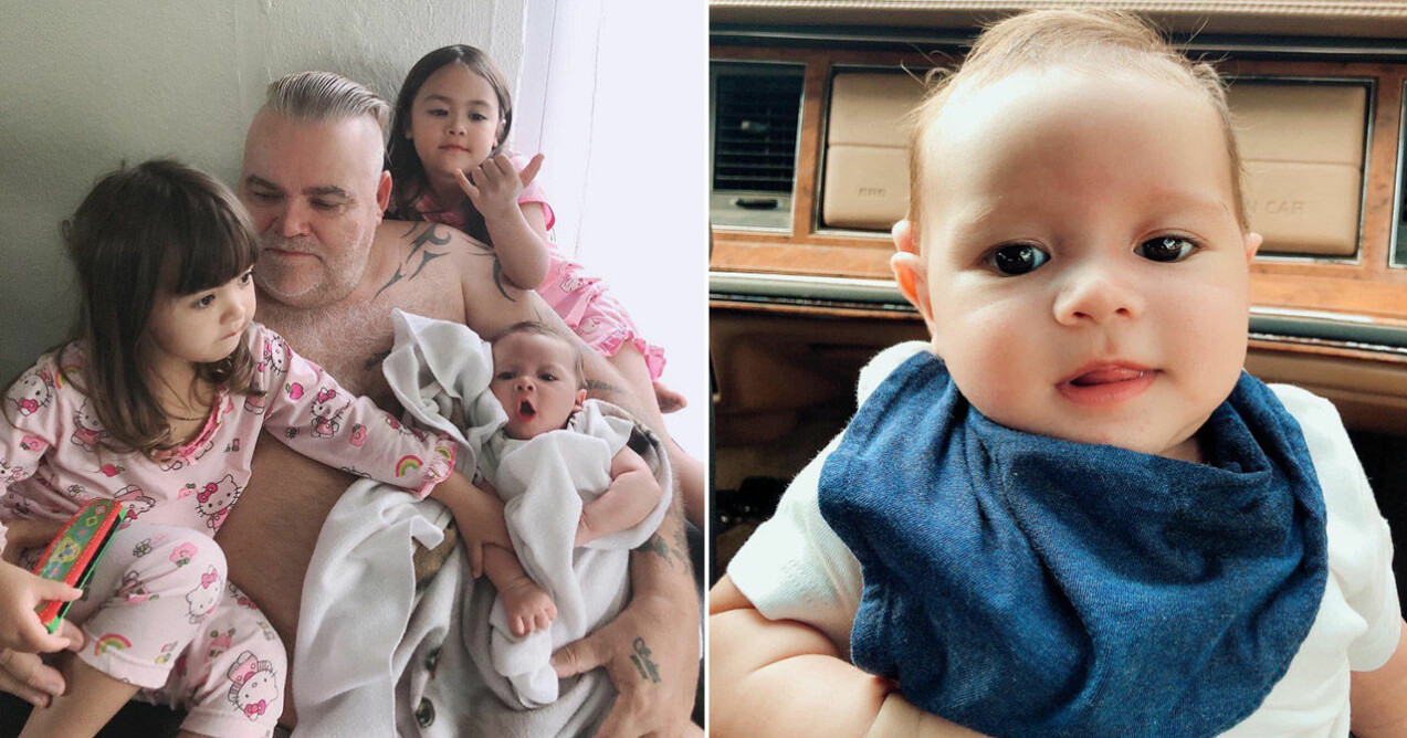 Claus ihop med barnen Valita, 5, Kylie, 3 och minstingen Skyler, 2 månader. Claus Nielsen med barnen
