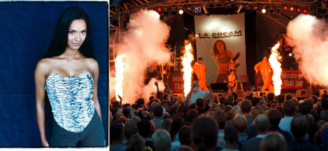 La Cream, Tess Mattisson, uppträder på Rockoff festivalen i Mariehamn Åland 1999. <strong><em>Foto: TT</em></strong>