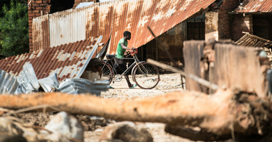 Cyklonen Freddy och de kraftiga regn, översvämningar och jordskred den fört med sig har orsakat stor förödelse. Bild från Phalombe i södra Malawi i lördags. Över 500 döda efter cyklonen Freddy