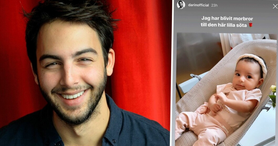 Darins glädje över att ha blivit morbror går inte att missa i hans uppdatering om systerns bebislycka. Darin Zanyar har blivit morbror