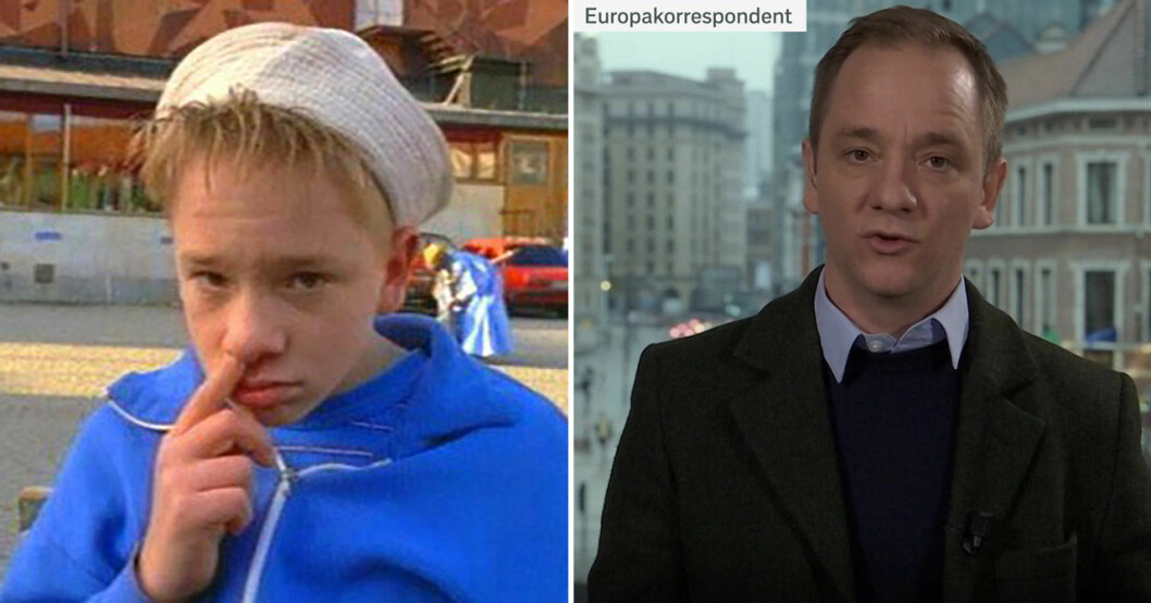 David som Lill-Erik 1994 och hur han ser ut i dag. David Boati i Berts dagbok och i sitt jobb för SVT.