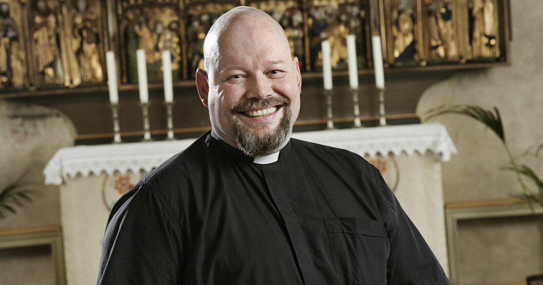 David Castor. <strong>Foto: Magnus Liam Karlsson/SVT</strong> David Castor, präst i SVT:s Tro, hopp och kärlek.