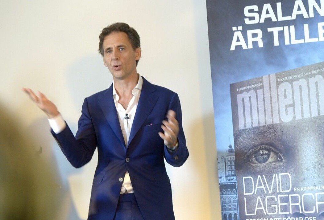 David Lagercrantz på presskonferensen för fjärde Millennium-boken “Det som inte dödar oss”. Foto: IBL David Lagercrantz på presskonferensen för fjärde Millennium-boken "Det som inte dödar oss". Foto: IBL