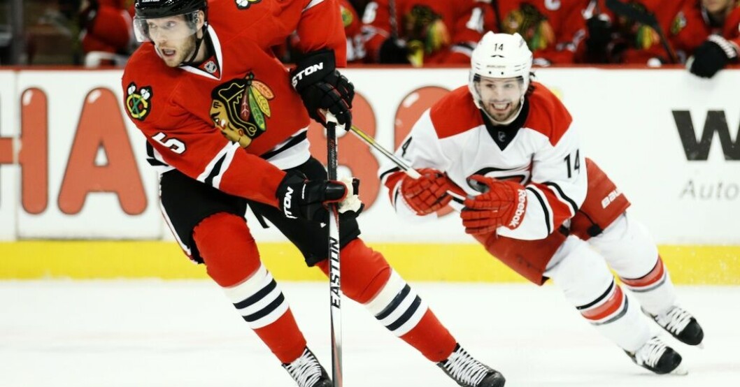 David Rundblad, till vänster, är klar för Modo. Arkivbild. Modo värvar tidigare Stanley Cup-mästare