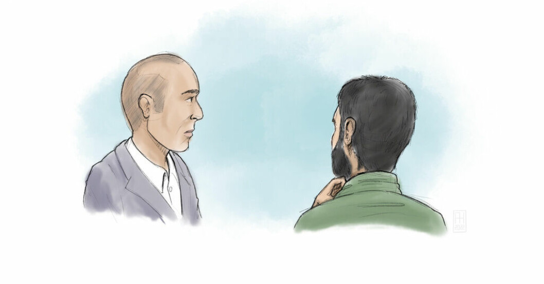 De spiondömda bröderna under tingsrättsförhandlingen i Stockholms tingsrätt. Bröderna misstänks ha spionerat på Sverige för den ryska underrättelsetjänsten GRU. Arkivbild. Åklagare vill se skärpt straff för Payam Kia