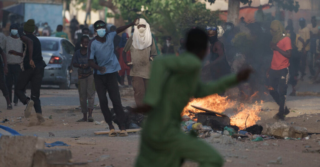 Demonstrationer i Dakar. Bild från i lördags. Protesterna i Senegal fortsätter – flera döda