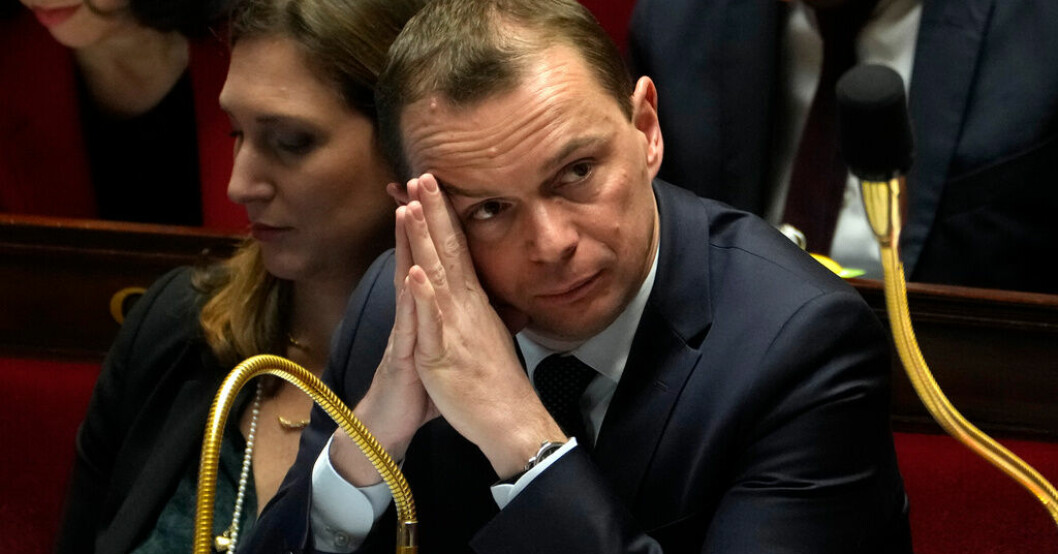 Den franska senaten har antagit ett lagförslag som innebär att den allmänna pensionsåldern höjs från 62 till 64 år. På bilden arbetsmarknadsminister Olivier Dussopt. Arkivbild. Fransk senat antar omtvistat pensionsförslag
