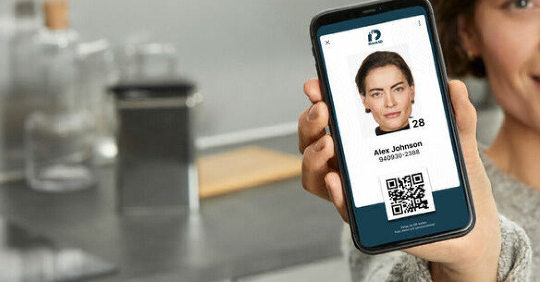 Det går ännu inte att legitimera sig med det digitala id-kortet på Systembolaget. Bilden har distribuerats av Bank-id. Begränsad användning för digitalt id-kort