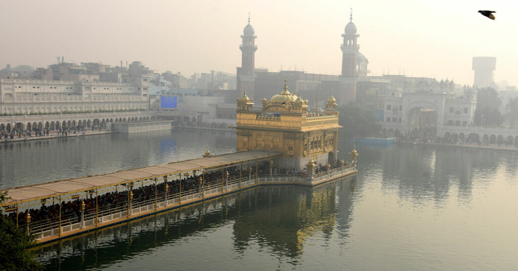 Det gyllene templet i staden Amritsar i Punjab är sikhernas viktigaste helgedom. Arkivbild. Massgripanden i jakt på separatistisk sikh