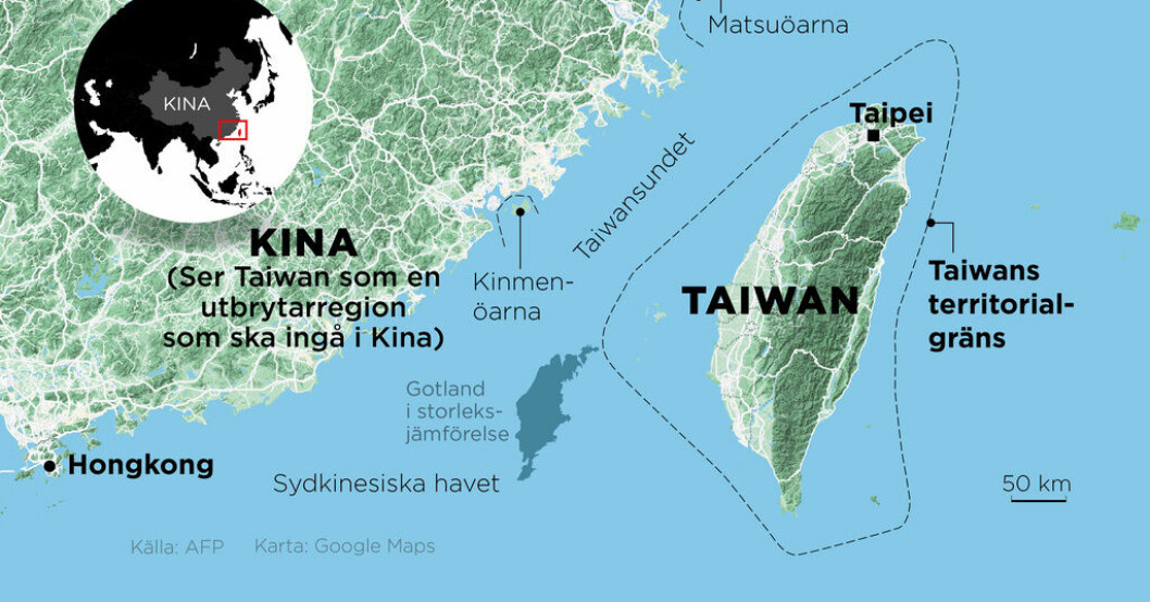 Det omstridda Taiwansundet mellan Taiwan och Kina. Borrell: Skicka fartyg till Taiwansundet