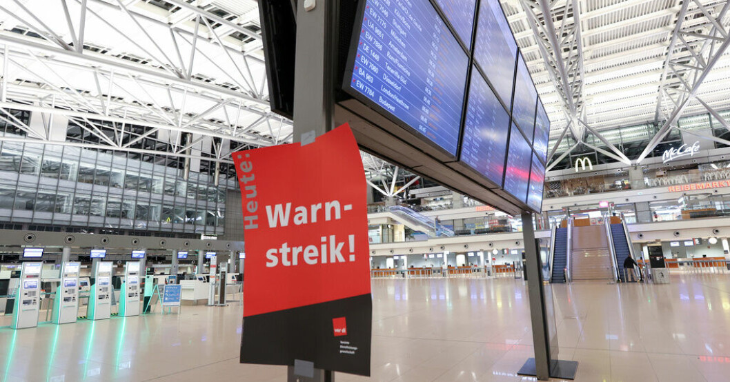 Det tyska facket EVG, som organiserar järnvägs- och busspersonal, har utlyst en landsomfattande strejk på fredagen. Bild från strejken i slutet av mars. Tysk transportsektor går ut i strejk