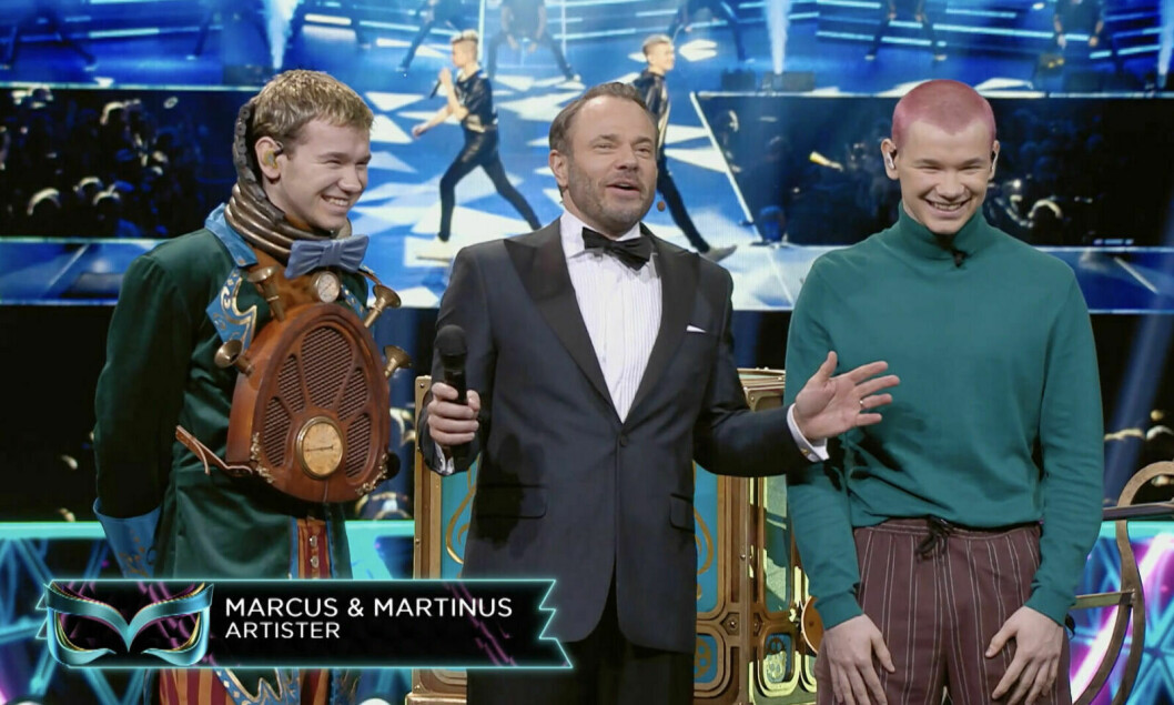 Det var norska tvillingbröderna Marcus och Martinus som dolde sig bakom Spelmannen i årets upplaga av <span class=" italic" data-lab-italic_desktop="italic">Masked singer</span>. Det var norska tvillingbröderna Marcus och Martinus som dolde sig bakom Spelmannen i årets upplaga av Masked singer.