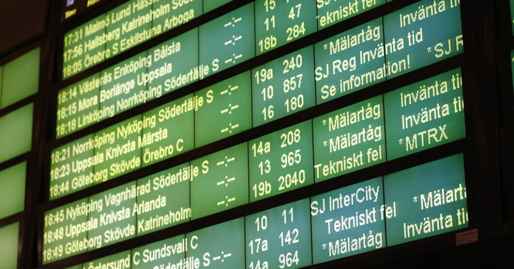 Det var stopp i tågtrafiken i de östra delarna av landet under lördagskvällen. Arkivbild. Förseningar efter tågstopp
