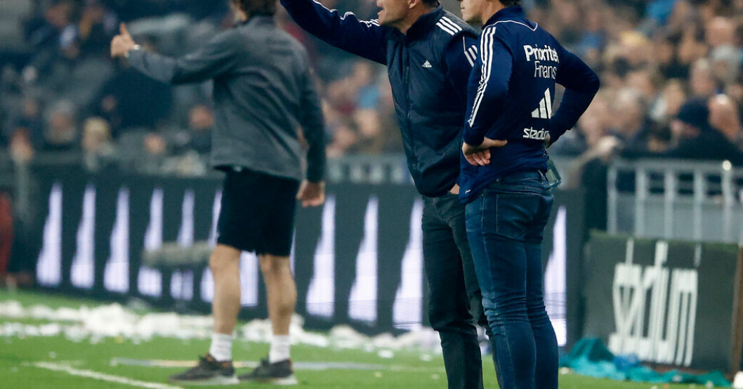 Djurgårdens tränare Kim Bergstrand och Thomas Lagerlöf. Arkivbild. Tränarnas självkritik: "Vet inte vad vi har gjort"