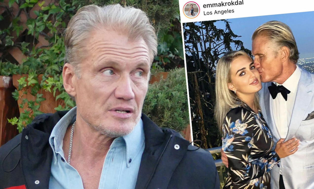 Dolph Lundgren och Emma Krokdal förlovade sig 2020. Dolph Lundgren och Emma Krokdal