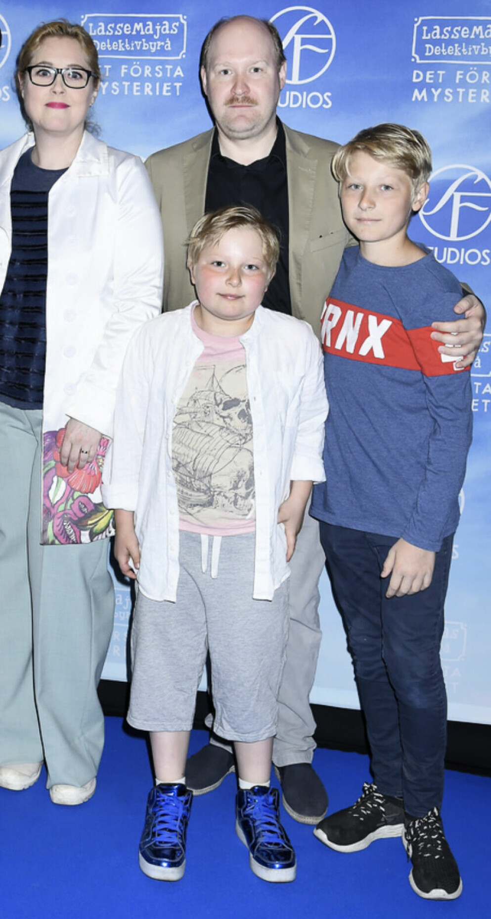 Hanna, Henrik, Frank och Sigge Dorsin på röda mattan