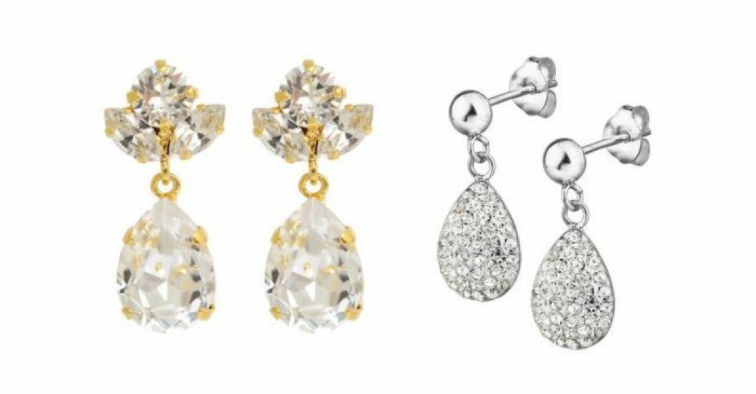 Droppformade diamantörhängen