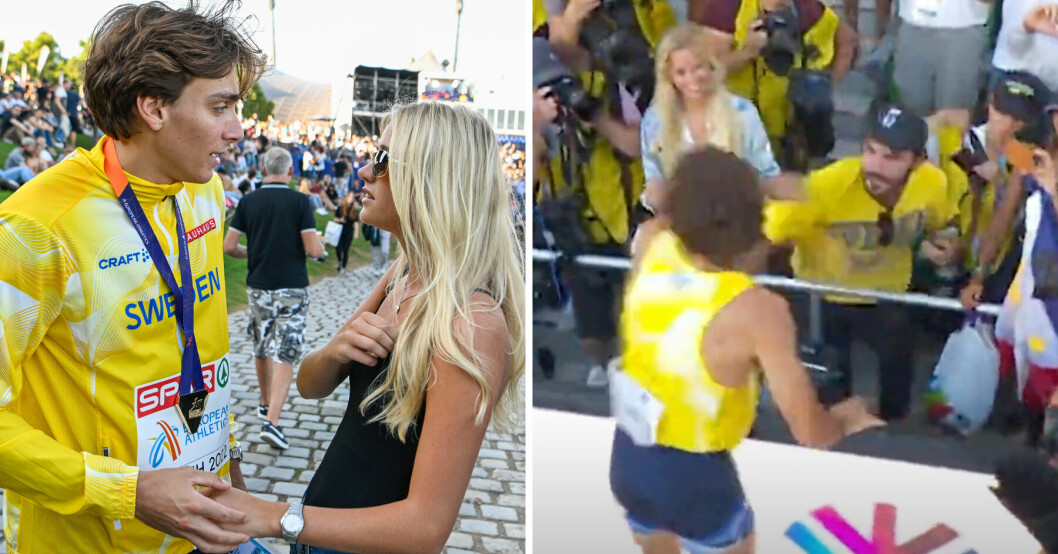 Armand Duplantis fick oväntat besök efter världsrekordet i Eugene 2022.