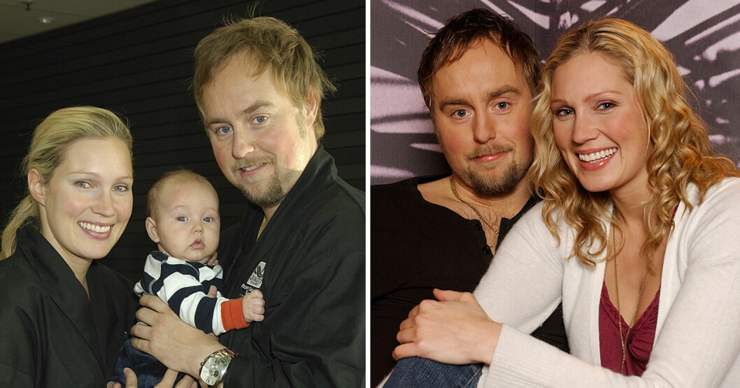 Johan Edlund och Jessica Almenäs med sonen Jack 2005. <strong>Foto: TT.</strong> Johan Edlund och Jessica Almenäs 2005.