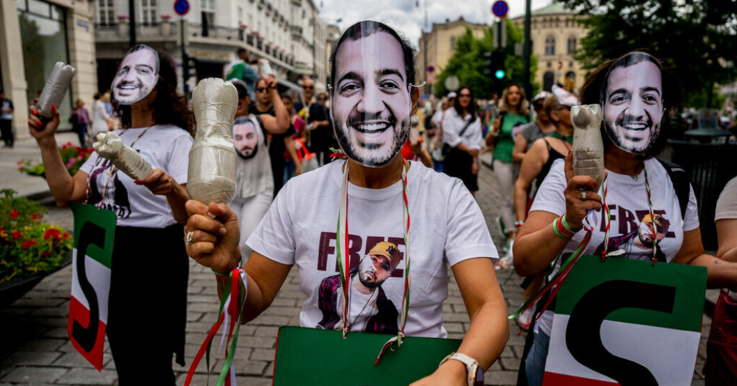 Efter att Toomaj Salehi gripits arrangerades demonstrationer för att stötta honom. Här är en i Oslo. Arkivbild. Iransk rappare får sex års fängelse