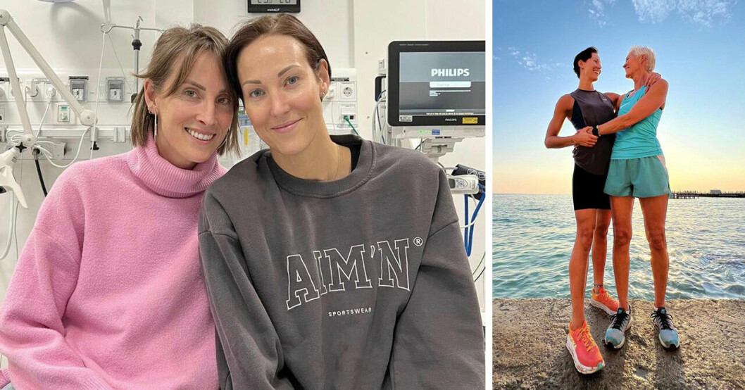 Tvillingarna Ida och Elin Kjos till vänster och Elin och sin mamma Liv Kjos till höger.