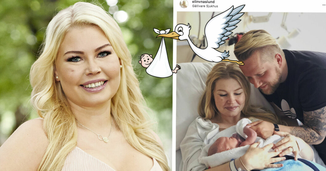 Elin och Marcus när Alve föddes. Ensam mamma söker-Elin Näslund och Marcus Svanberg med sitt första gemensamma barn Alve.