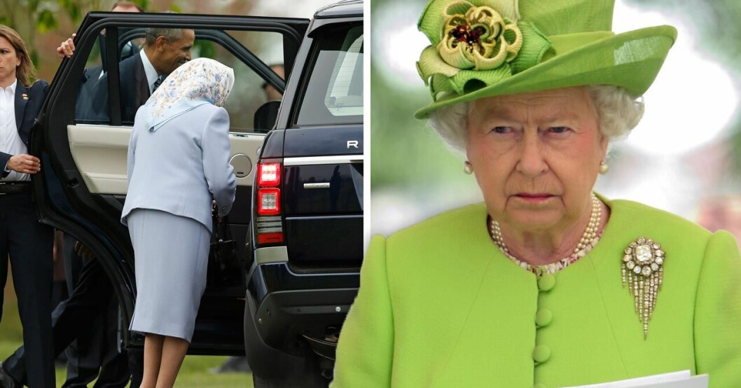 Drottning Elizabeth lämnar slottet