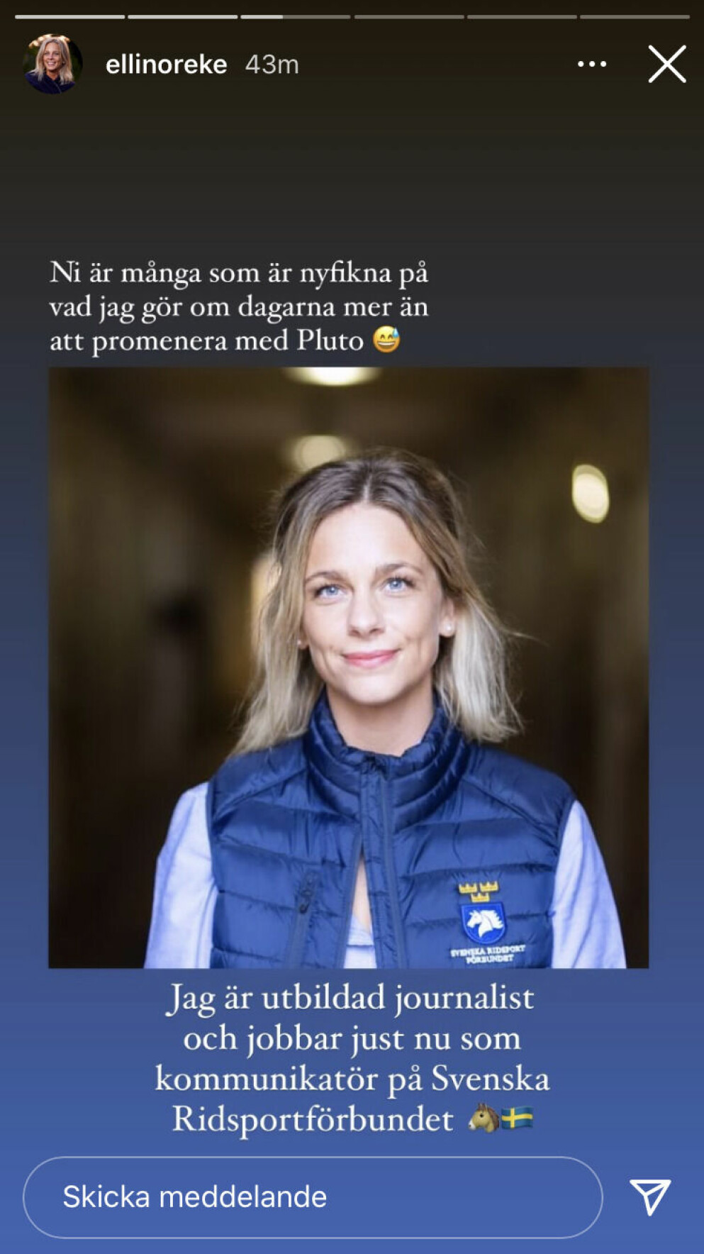 Ellinor avslöjar sitt hemliga förflutna för följarna på Instagram Ellinor avslöjar sitt hemliga förflutna för följarna på Instagram