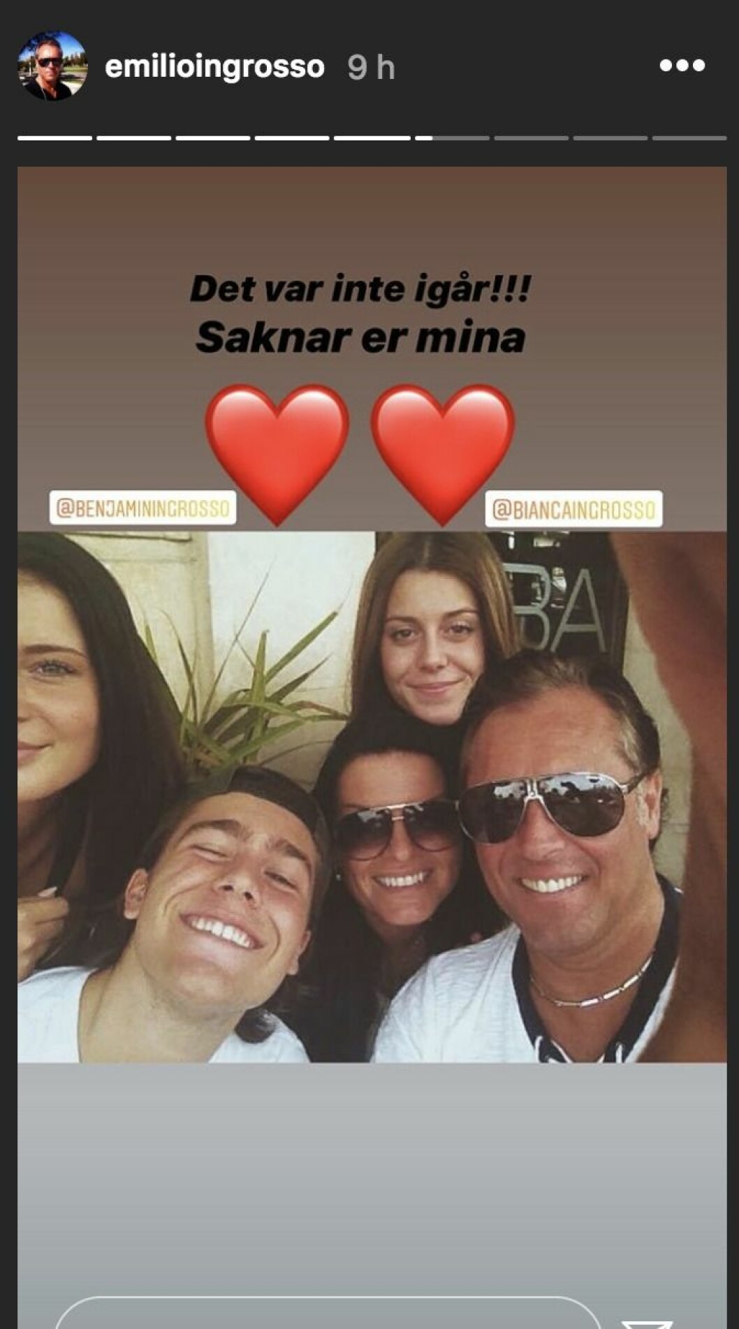FOTO: Instagram Emilio Ingrosso saknar sina barn Bianca och Benjamin