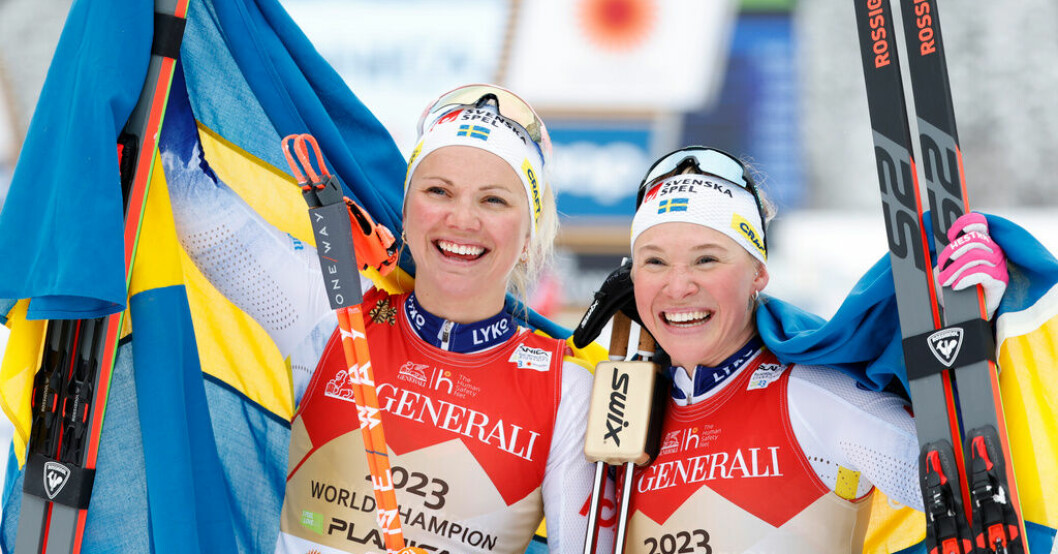 Emma Ribom och Jonna Sundling efter guldet. Nytt VM-guld för Sverige: "Väldigt häftigt"