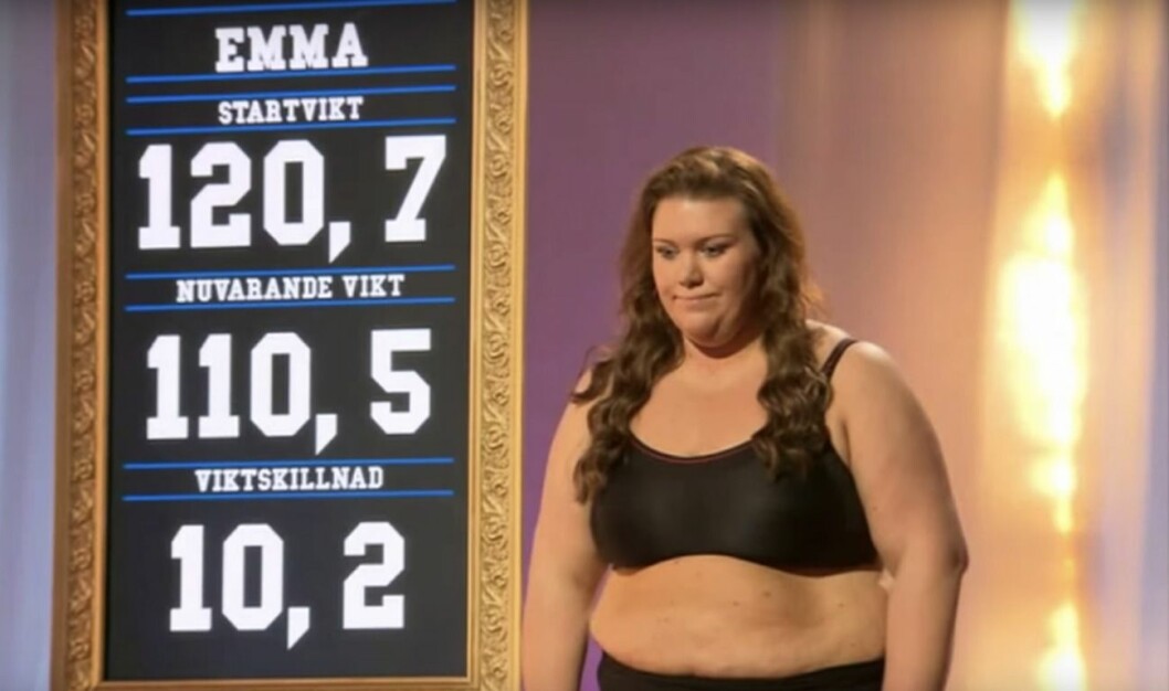 Emma Eklund när hon deltog i Biggest loser. Emma Eklund Biggest loser 2013