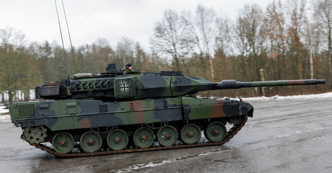 En Leopard 2. Arkivbild. Leopard från Polen redan framme i Ukraina
