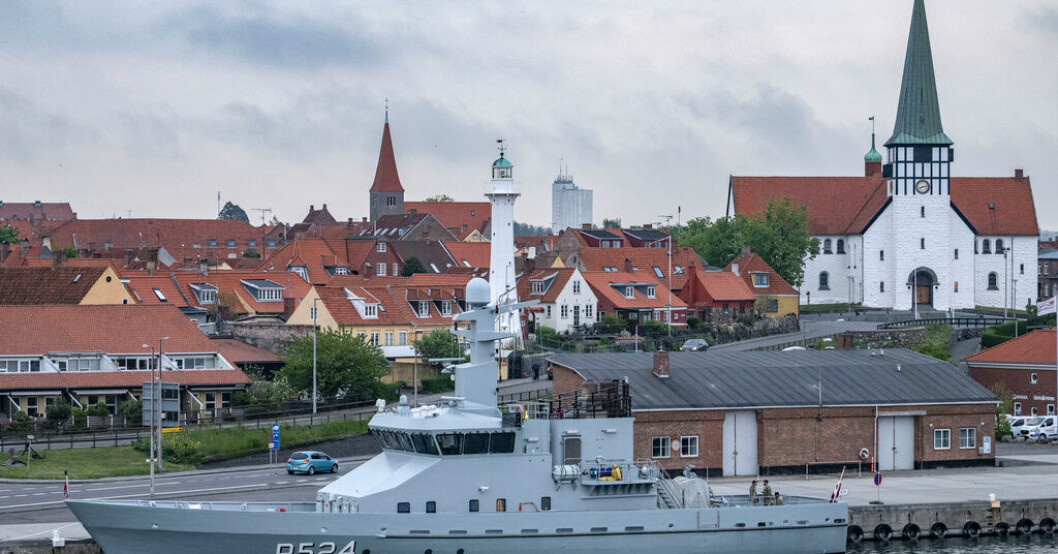 En patrullbåt från den danska flottan vid kaj i hamnen i Rönne på Bornholm 2022. Danskt "jordskalv" var troligen polsk sprängning