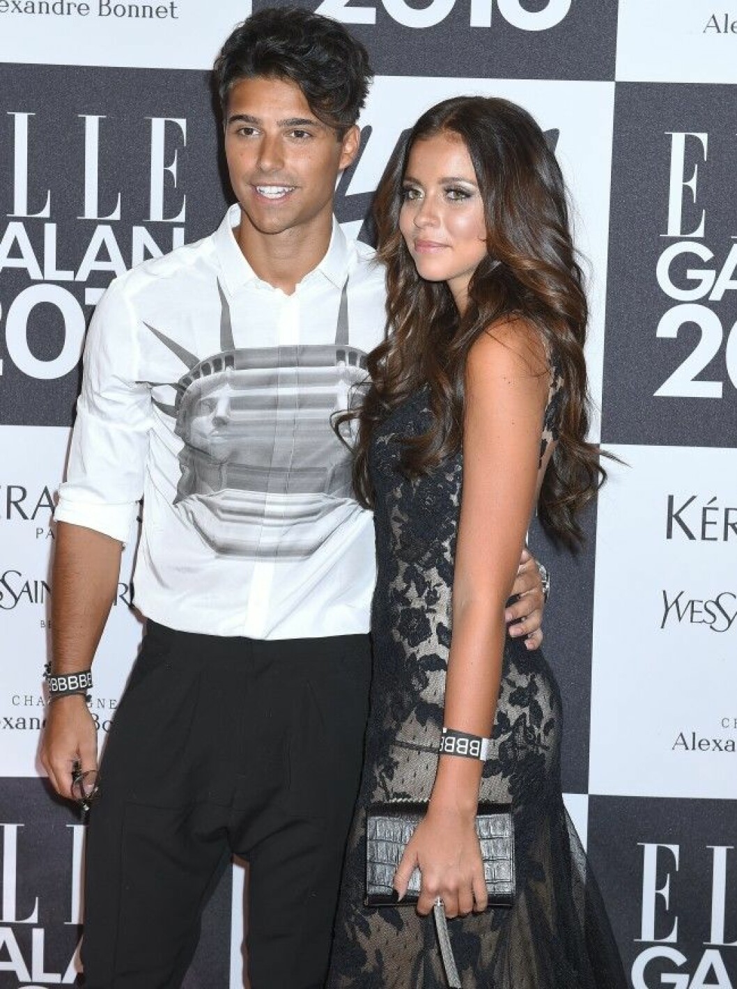 Eric Saade och Nicole Falciani på Elle-galan.