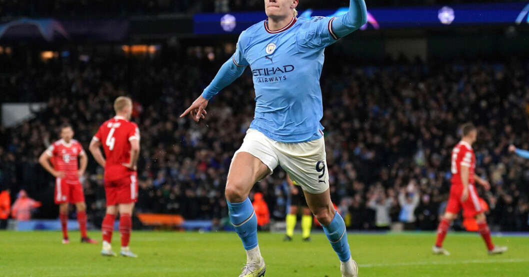 Erling Braut Haaland firar ett mål. En vanlig syn sedan några år tillbaka. Nu jagar han rekordet som Premier Leagues främste målskytt genom tiderna. Salah får se upp – Haaland nära målrekordet
