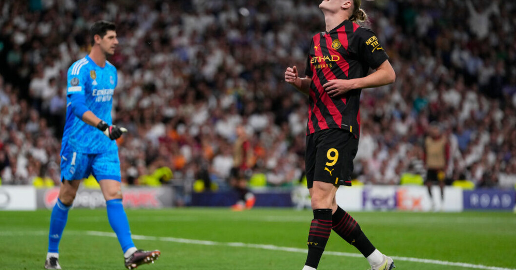 Erling Braut Haaland hade det inte lätt mot Real Madrid. Pep: "Det var inte lätt för Erling"