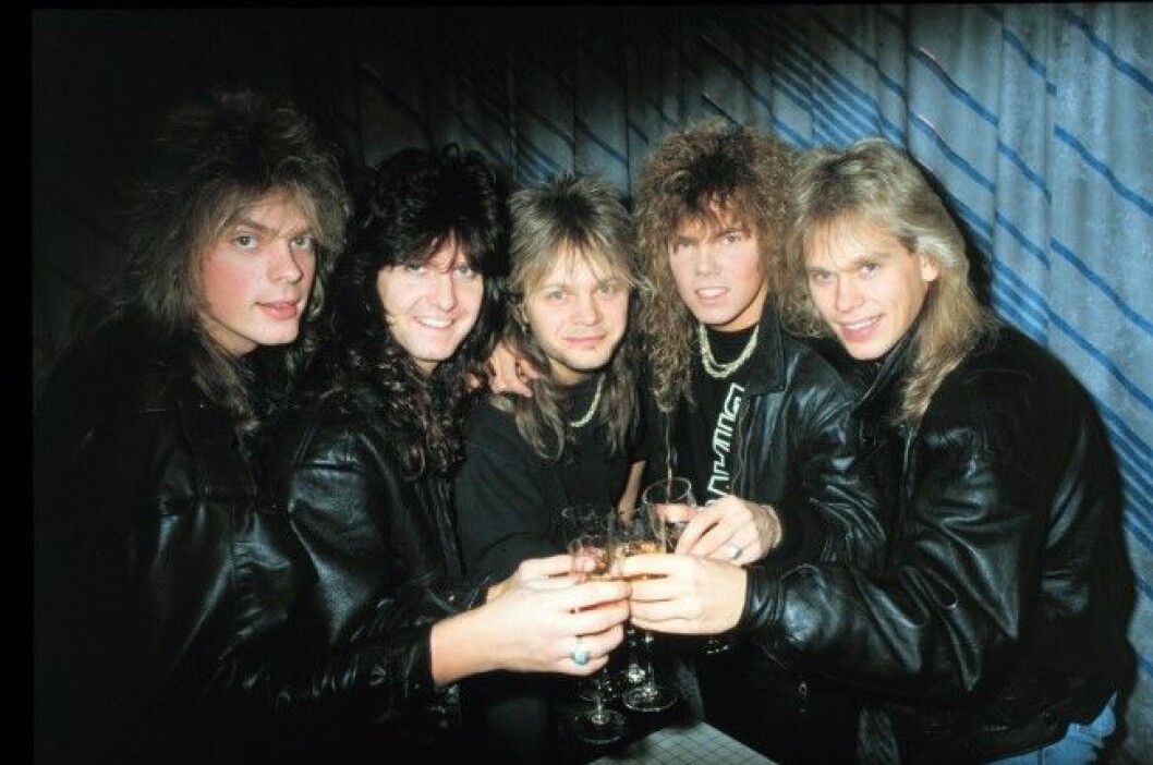 "EUROPE", ROCKGRUPP SVERIGE. JOHN LEVÉN, KJELL LÖVBOM "KEE MARCELLO", GUNNAR MICHAELI "MIC", JOAKIM LARSSON "JOEY TEMPEST", SÅNGARE, JAN HAUGLAND "IAN", MUSIKER SVERIGE, GRUPPBILDER 1986-01-01 (c) ANDERSSON URBAN / Aftonbladet / IBL Bildbyrå * * * EXPRESSEN OUT * * * AFTONBLADET / 4216