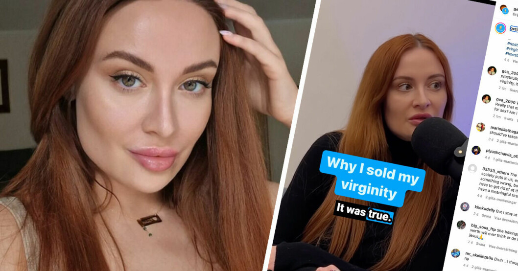 Erotikstjärnan Eva Berger sålde sin oskuld till okänd man efter att pojkvännen vägrat ha sex.