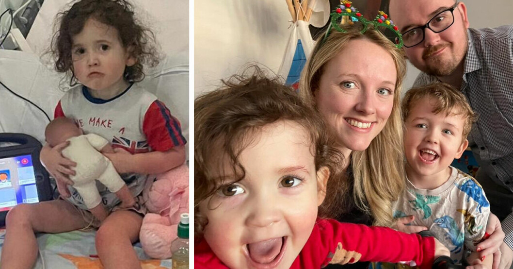 Evie, 3, behöver ett nytt hjärta – får inte lämna sjukhuset.