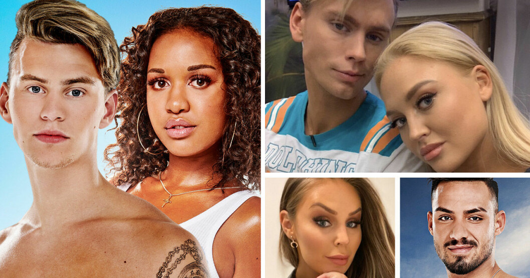 Edwin Ramwall, Nora Oskarsson, Kevin Härdevik, Ida Österberg, Rebecca Pontmark och Tala Mohammed i Ex on the beach 2019.