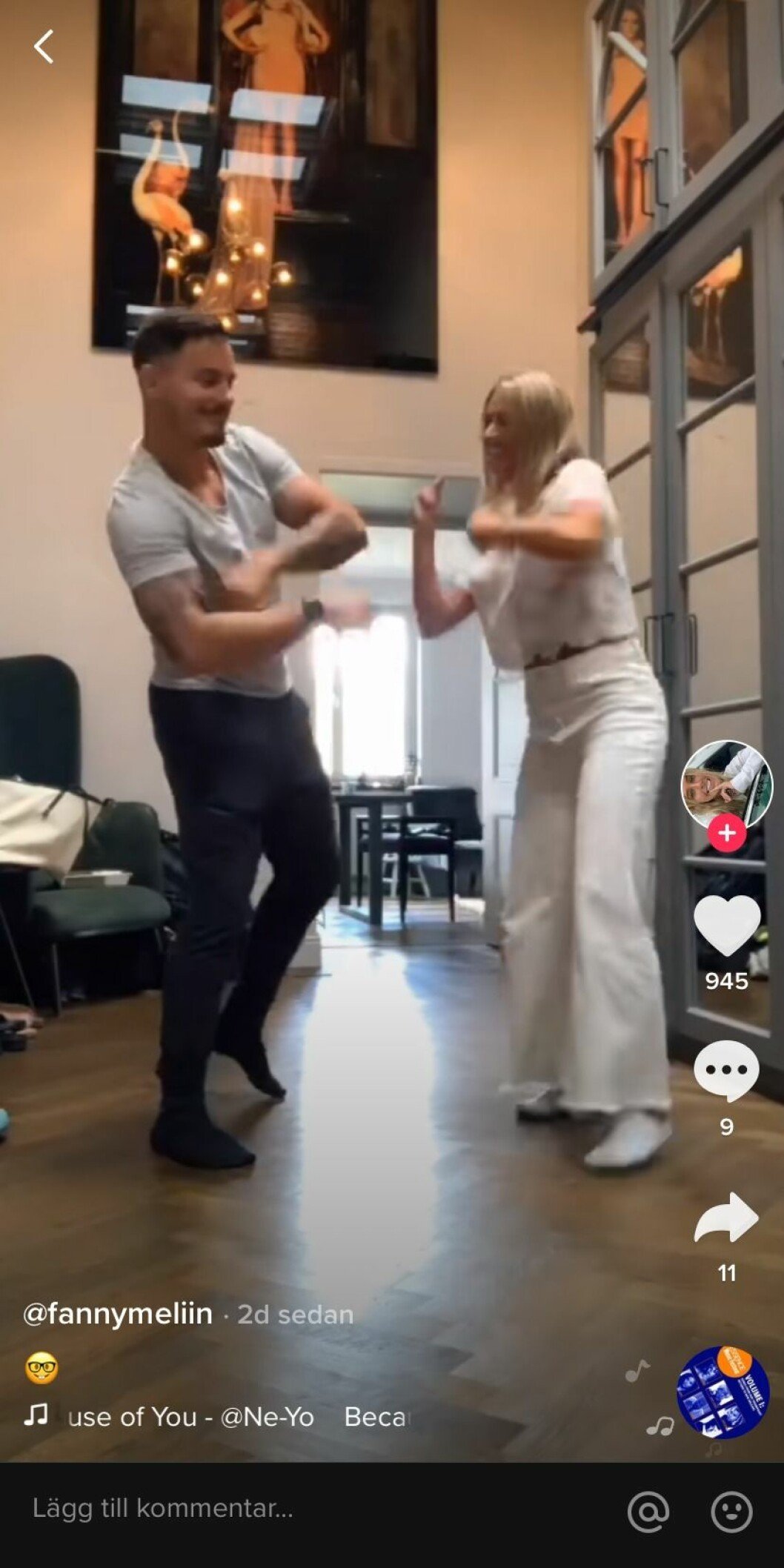 Foto: Tiktok/ @fannymeliin Fanny Melin och Simon Sköld
