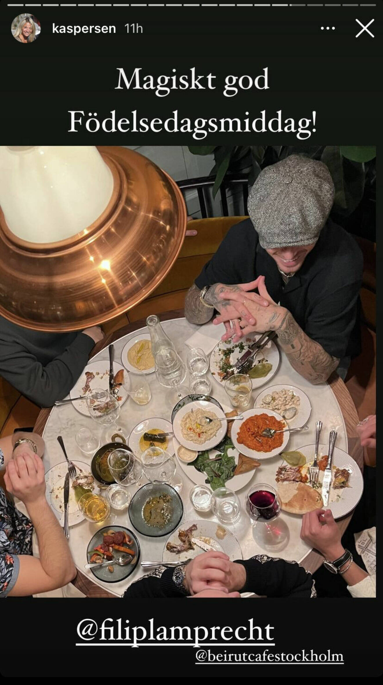 Färgglad middag avnjöts på en populär libanesisk restaurang i Stockholm.
