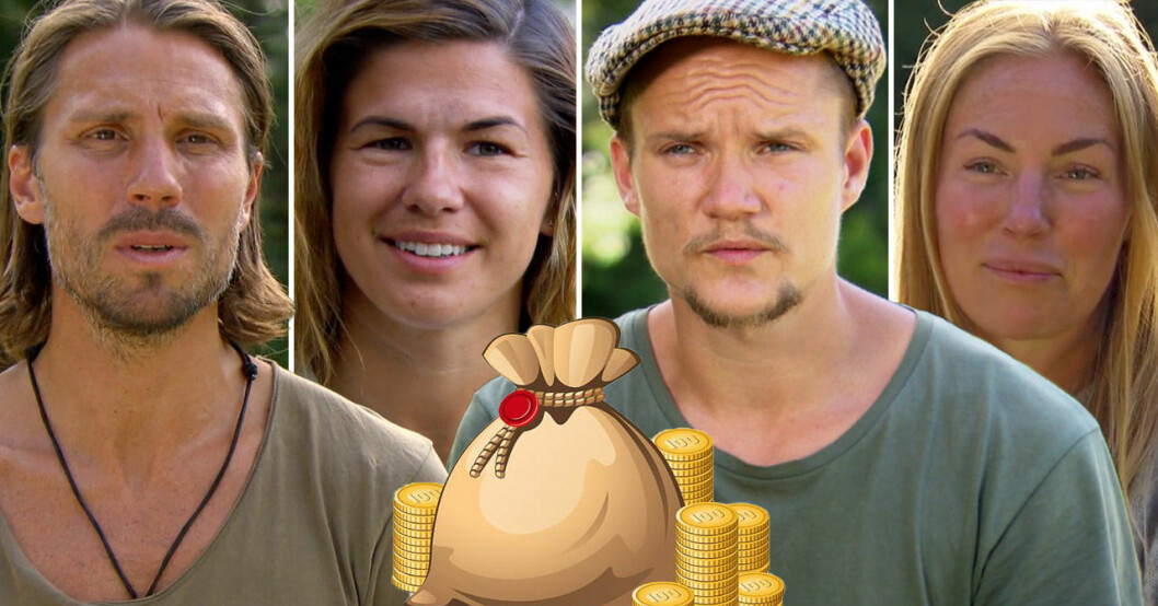 Daniel Tholén, Jennifer Schill, Allan Eriksson och Karin Ström i Farmen 2021.